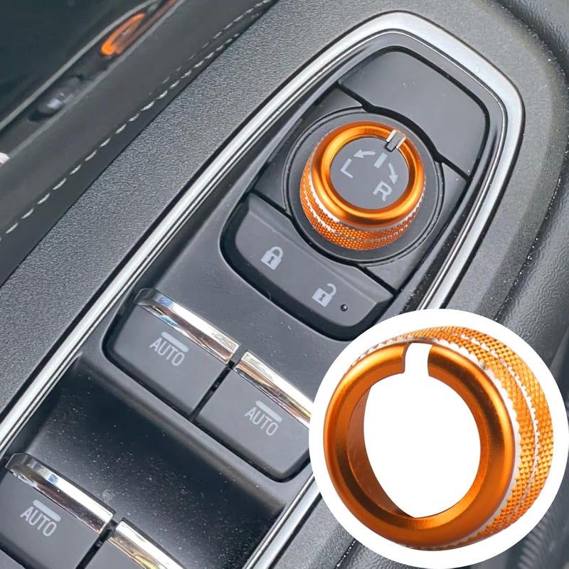 HDUFC 5pcs for Subaru Crosstrek/Impreza 2024 2025, Forester 2025, Legacy Outback 2020-2025, WRX, Ascent Volume Adjustment Knob, Mirror Knob Cover, Start Button Cover/Ring (Orange) - Image 3